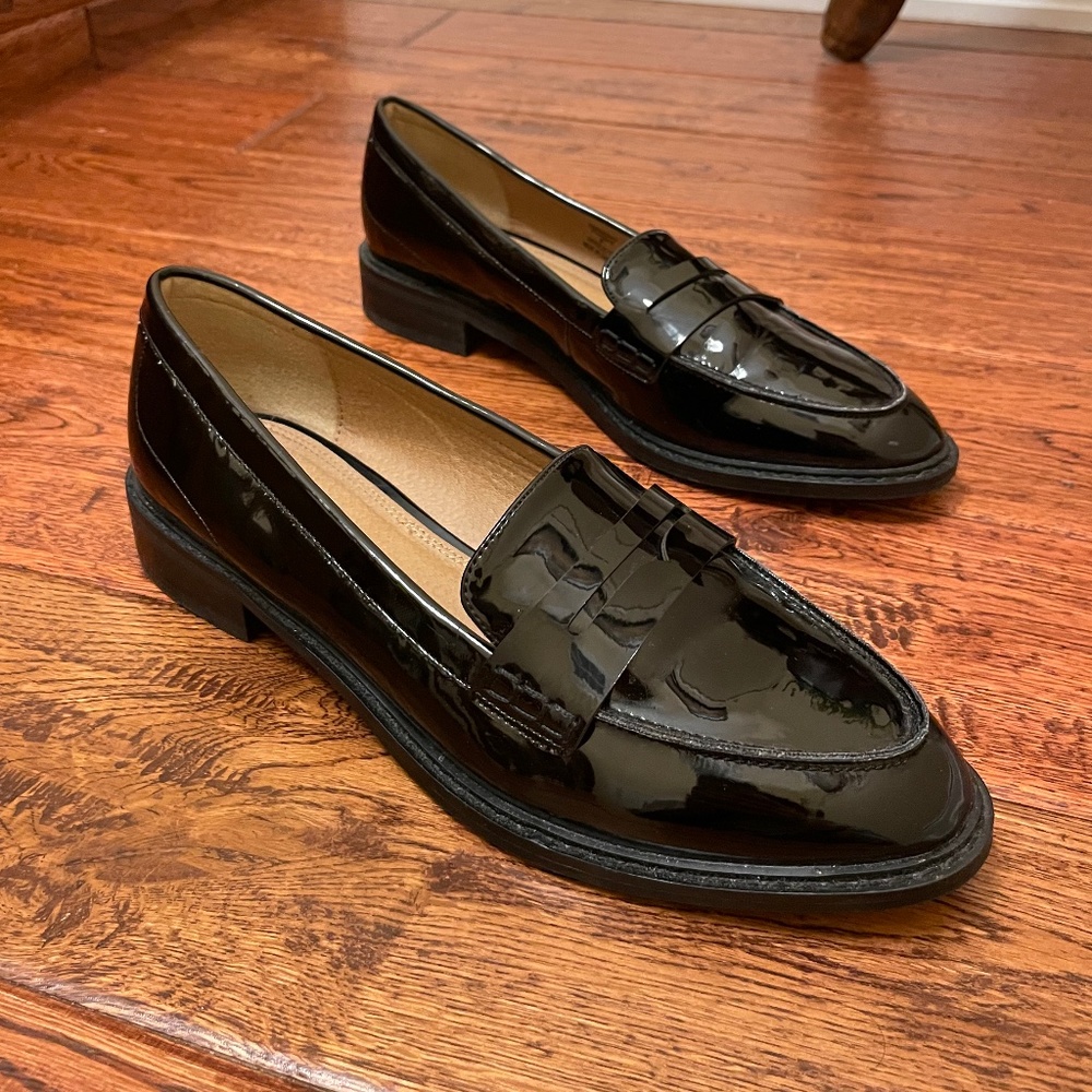 Black Patent Loafers by ASOS (US 8.5/UK 6/EU 39)